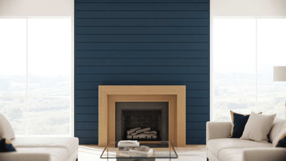 boldly painted shiplap accent wall