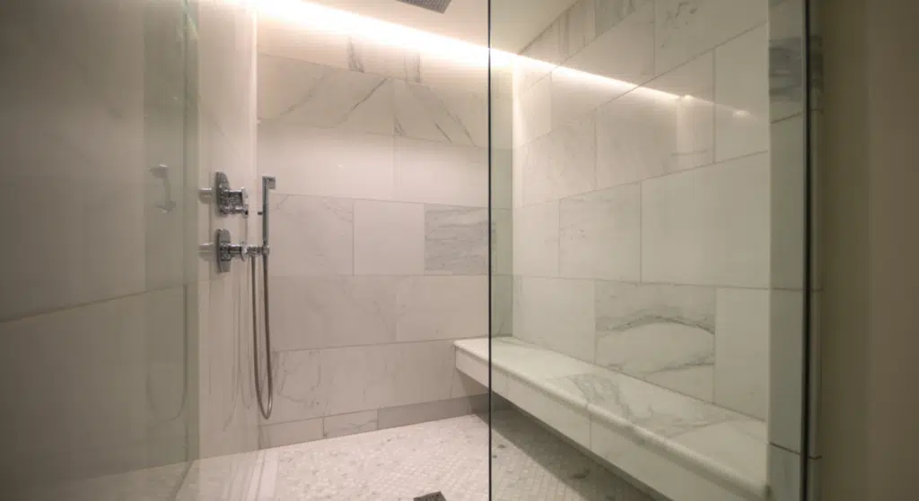 carrara marble tile shower