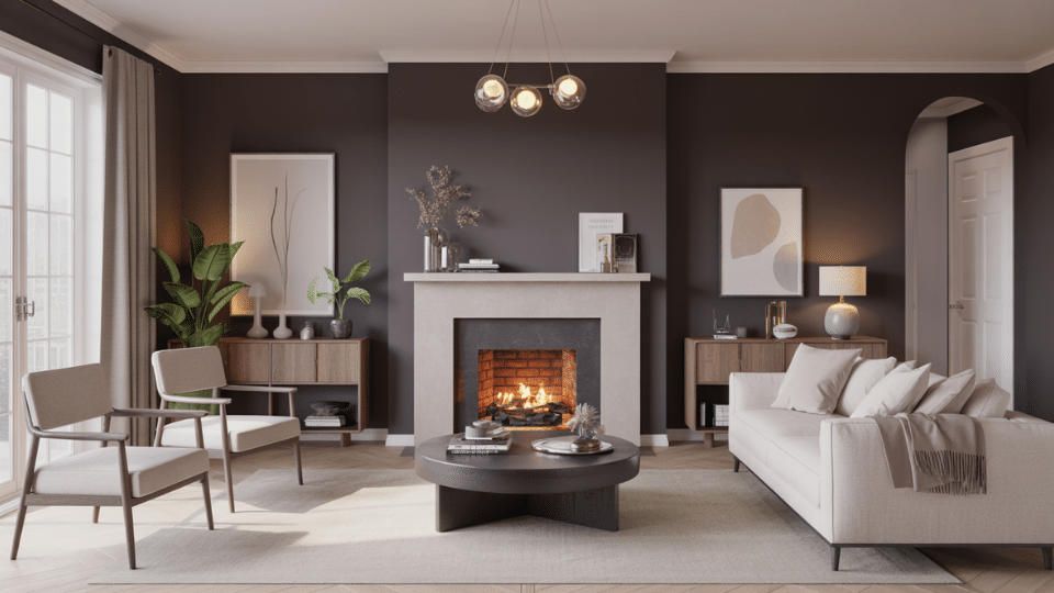 deep charcoal accent wall