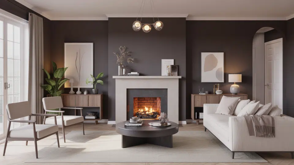 deep charcoal accent wall