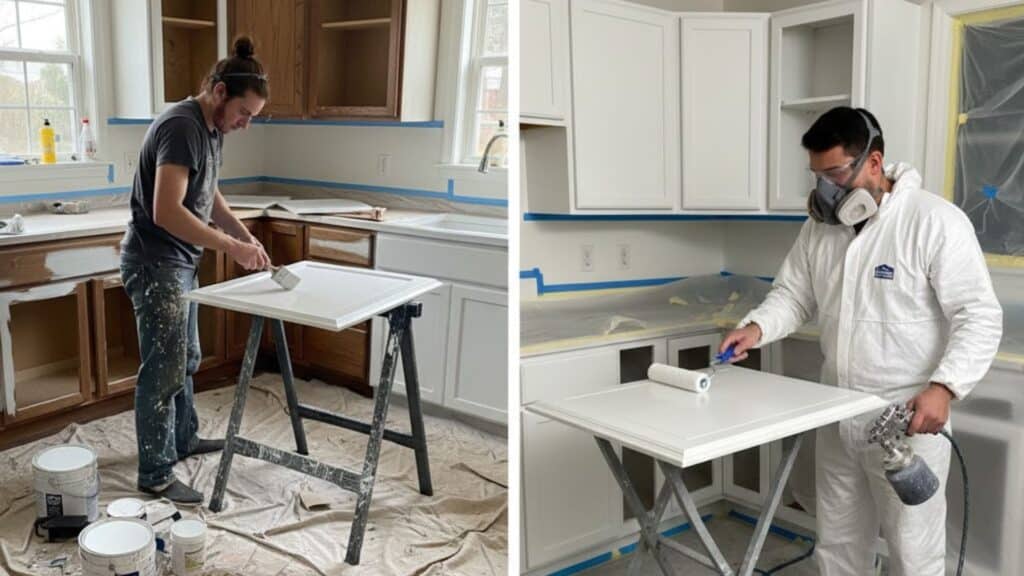 diy vs professional kitchen cabinet painting costs