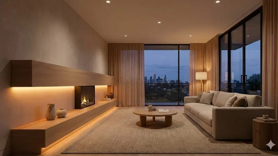 extended mantel wall