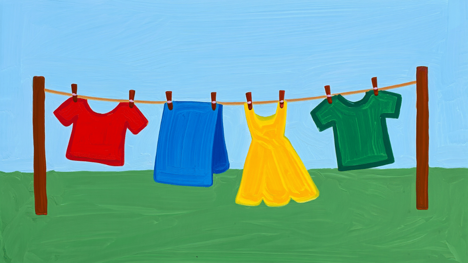 fresh laundry on a clothesline