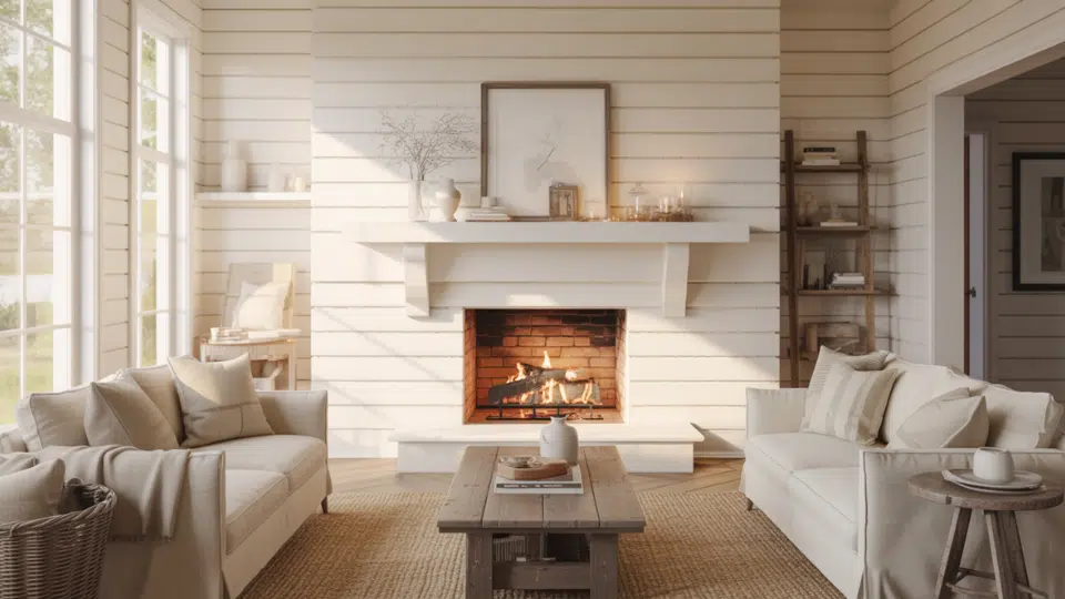 horizontal shiplap accent wall