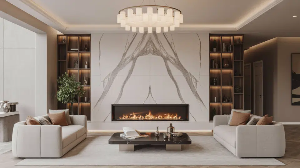 marble slab feature wall