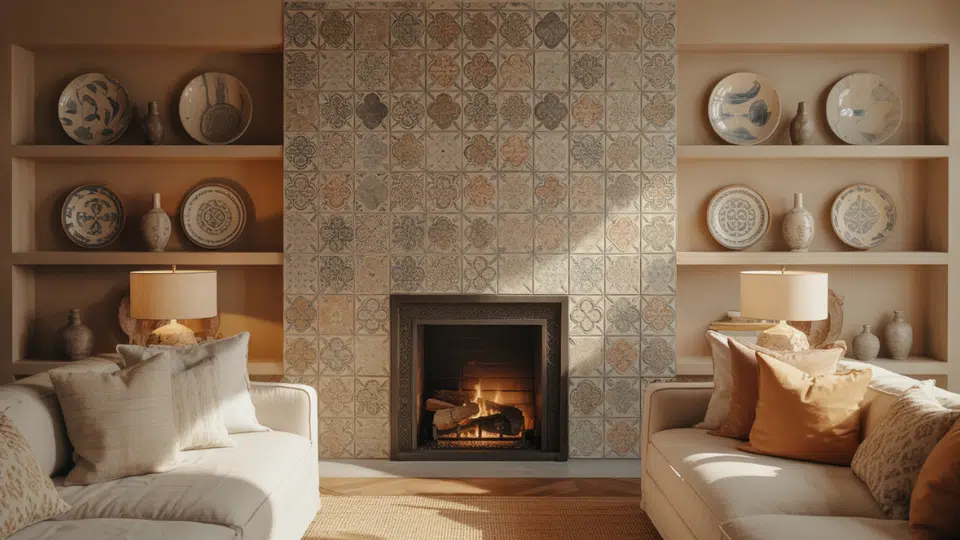 moroccan tile feature wall