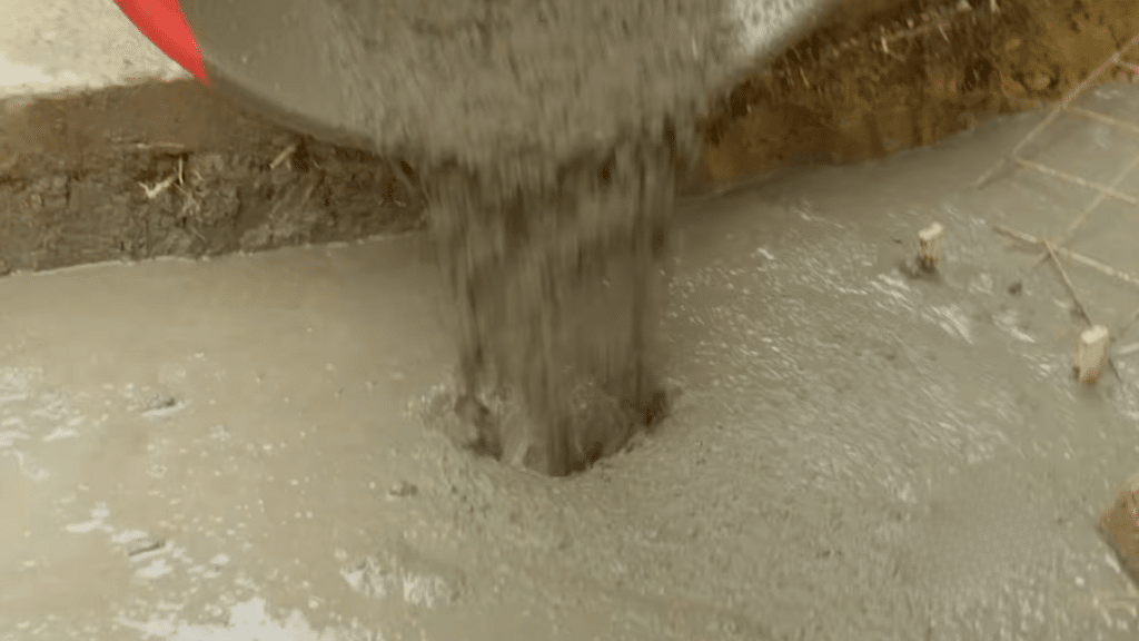 pour the concrete footing