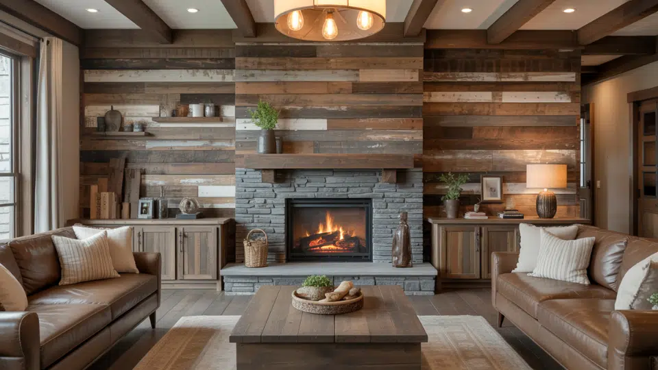 reclaimed barnwood accent wall