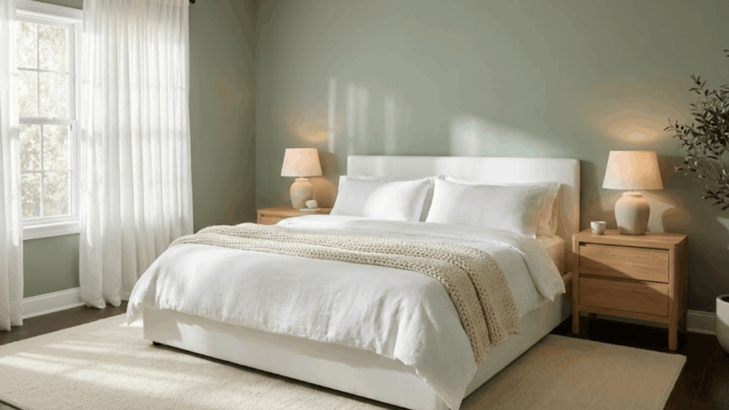 sage green in bedrooms