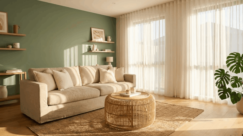 sage green in living rooms