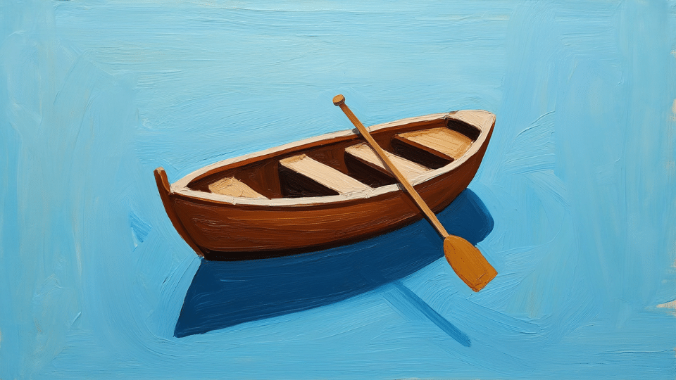 small boat on still water