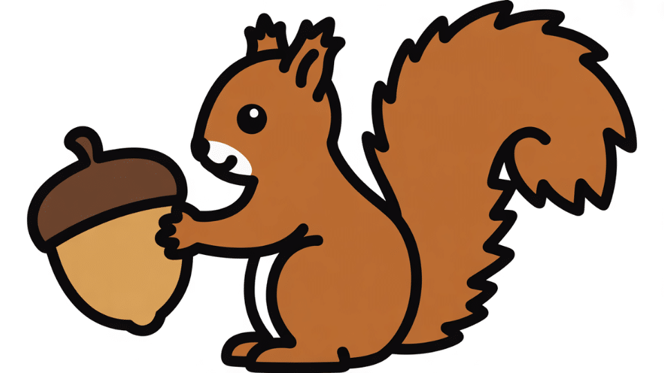 squirrel holding an acorn
