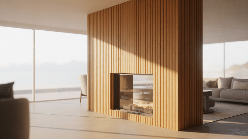 vertical wood slat wall