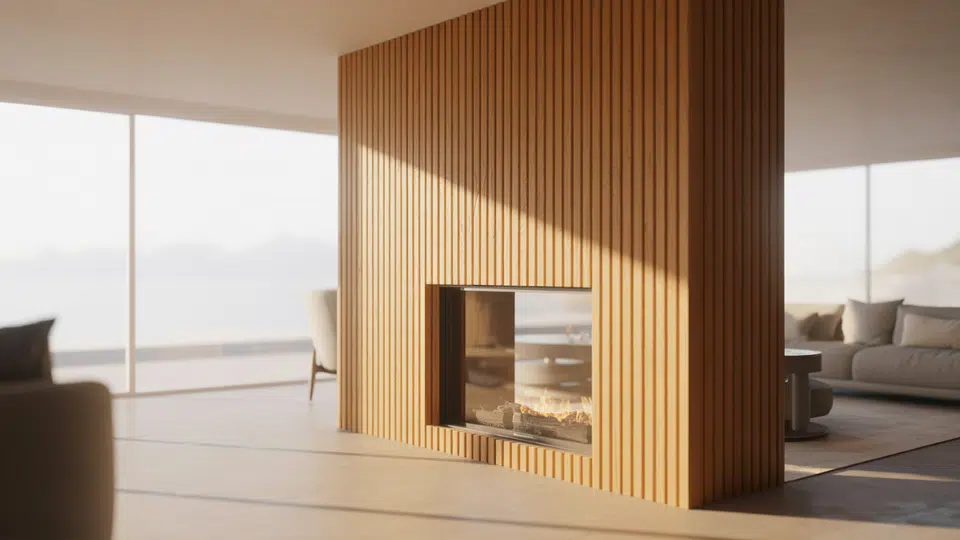 vertical wood slat wall