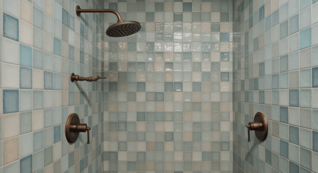 zellige tile shower design
